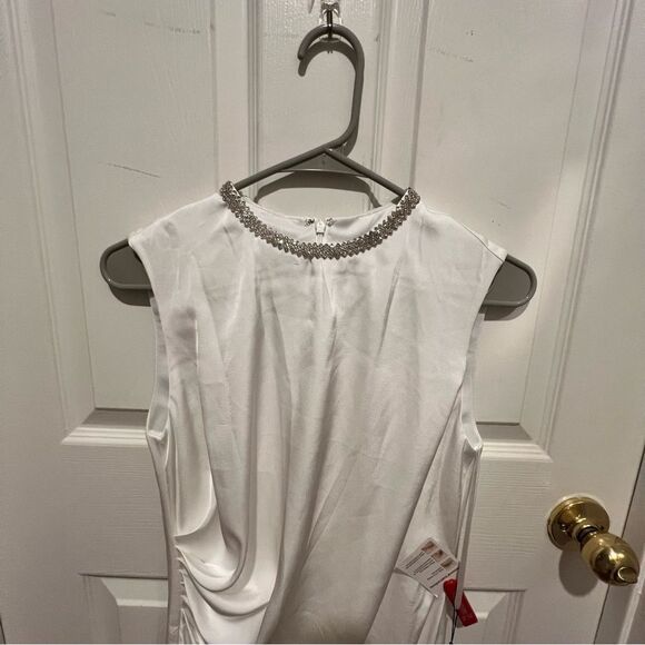 NWT IEENA for Mac Duggal Rhinestone Neckline Draped Mini Dress‎ size 4 - Picture 5 of 16